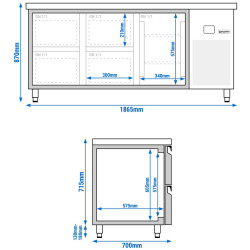 Холодильный стол GGM Gastro KTF187NDT4S-EF (Inox) Thumb