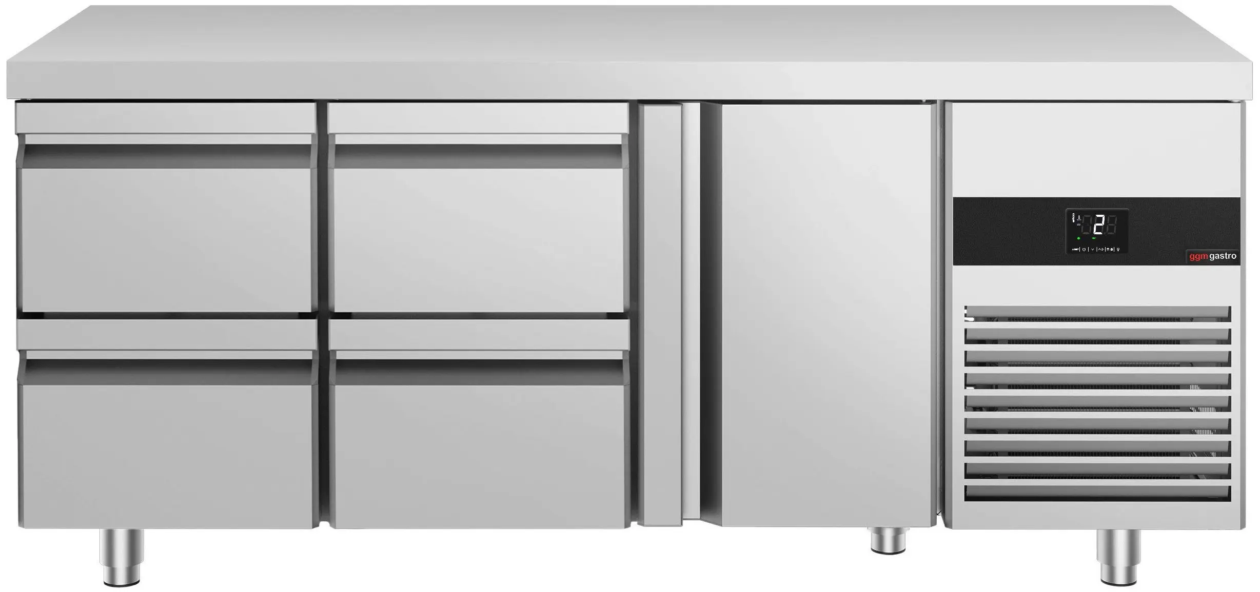 Холодильный стол GGM Gastro KTF187NDT4S-EF (Inox) - 3