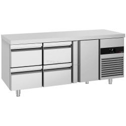 Masa frigorifica GGM Gastro KTF187NDT4S-EF (Inox)