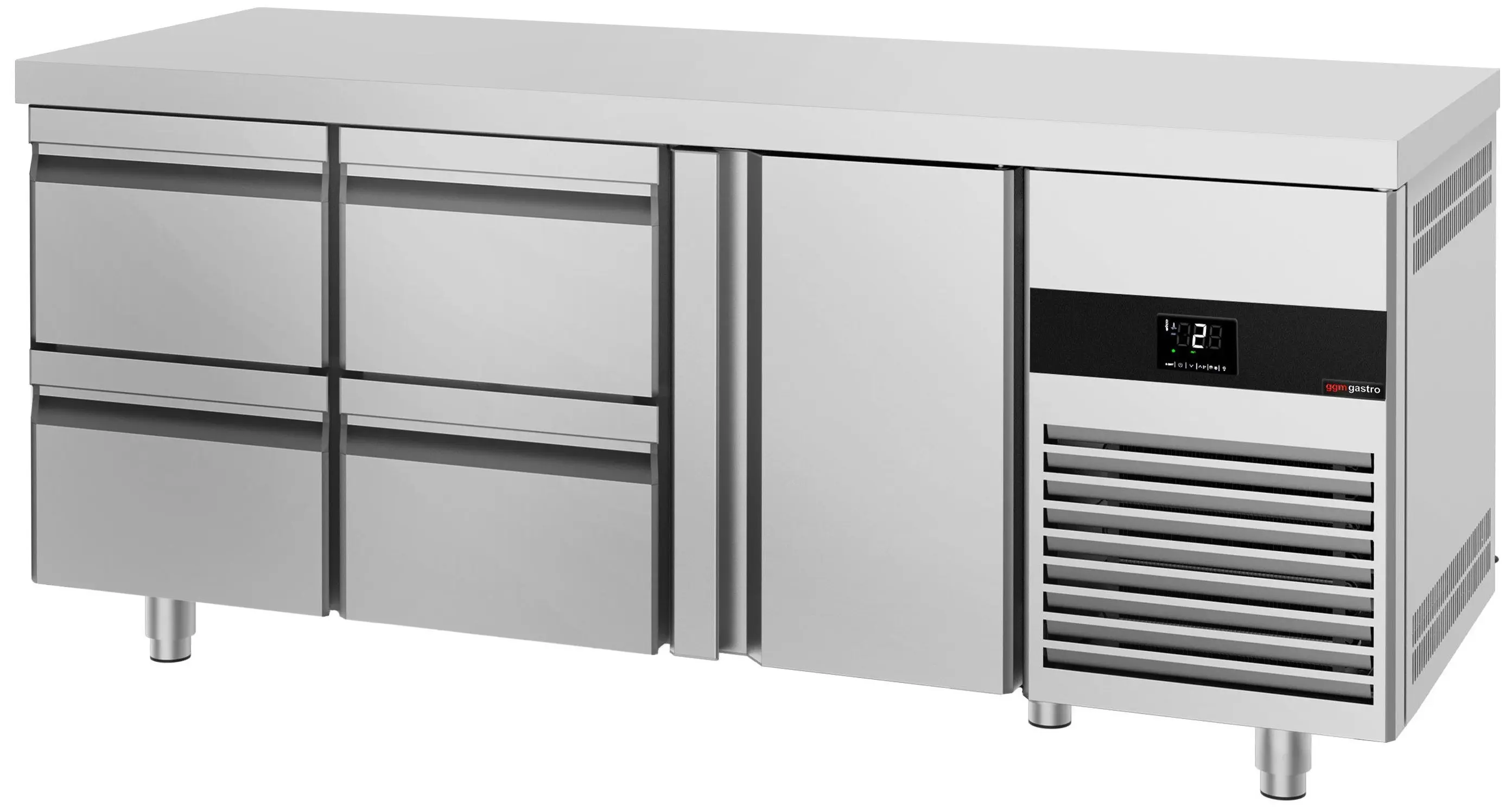 Холодильный стол GGM Gastro KTF187NDT4S-EF (Inox) - 4