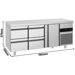Холодильный стол GGM Gastro KTF187NDT4S-EF (Inox) Thumb
