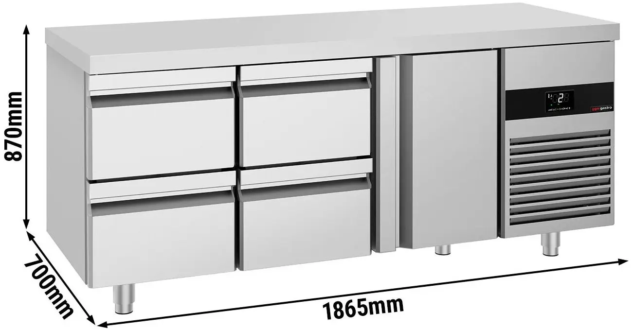 Холодильный стол GGM Gastro KTF187NDT4S-EF (Inox) - 10