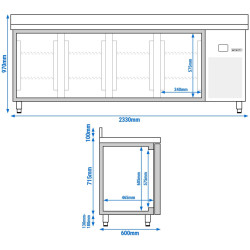 Masa frigorifica GGM Gastro KTF226-EF (Inox) Thumb