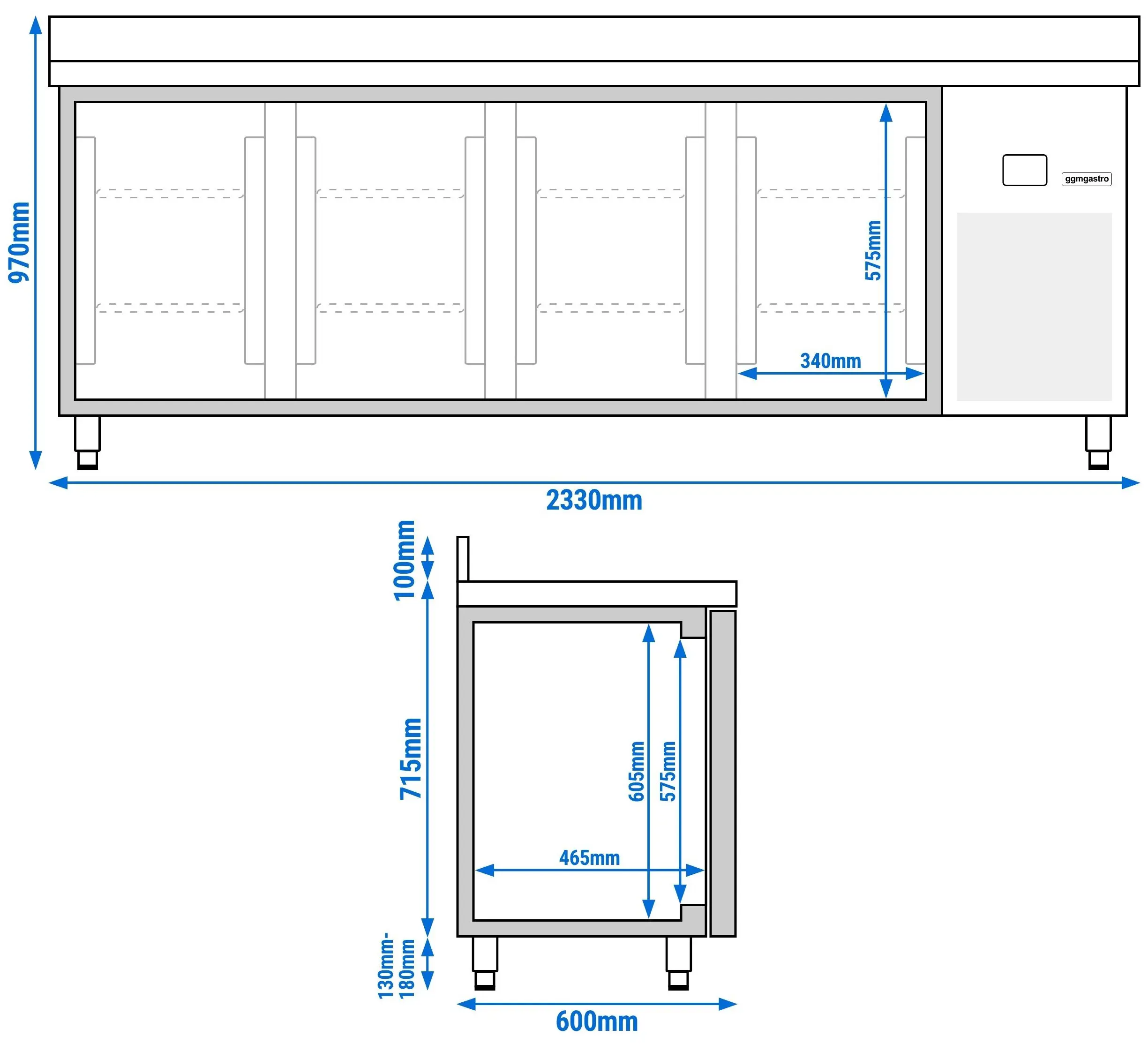 Masa frigorifica GGM Gastro KTF226-EF (Inox) - 7