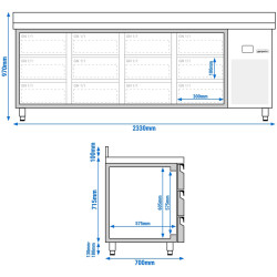 Холодильный стол GGM Gastro KTF227AND12S-EF (Inox) Thumb