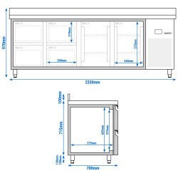 Холодильный стол GGM Gastro KTF227AND2T4S-EF (Inox) Thumb