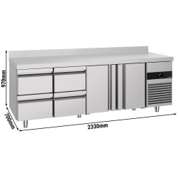 Холодильный стол GGM Gastro KTF227AND2T4S-EF (Inox) Thumb