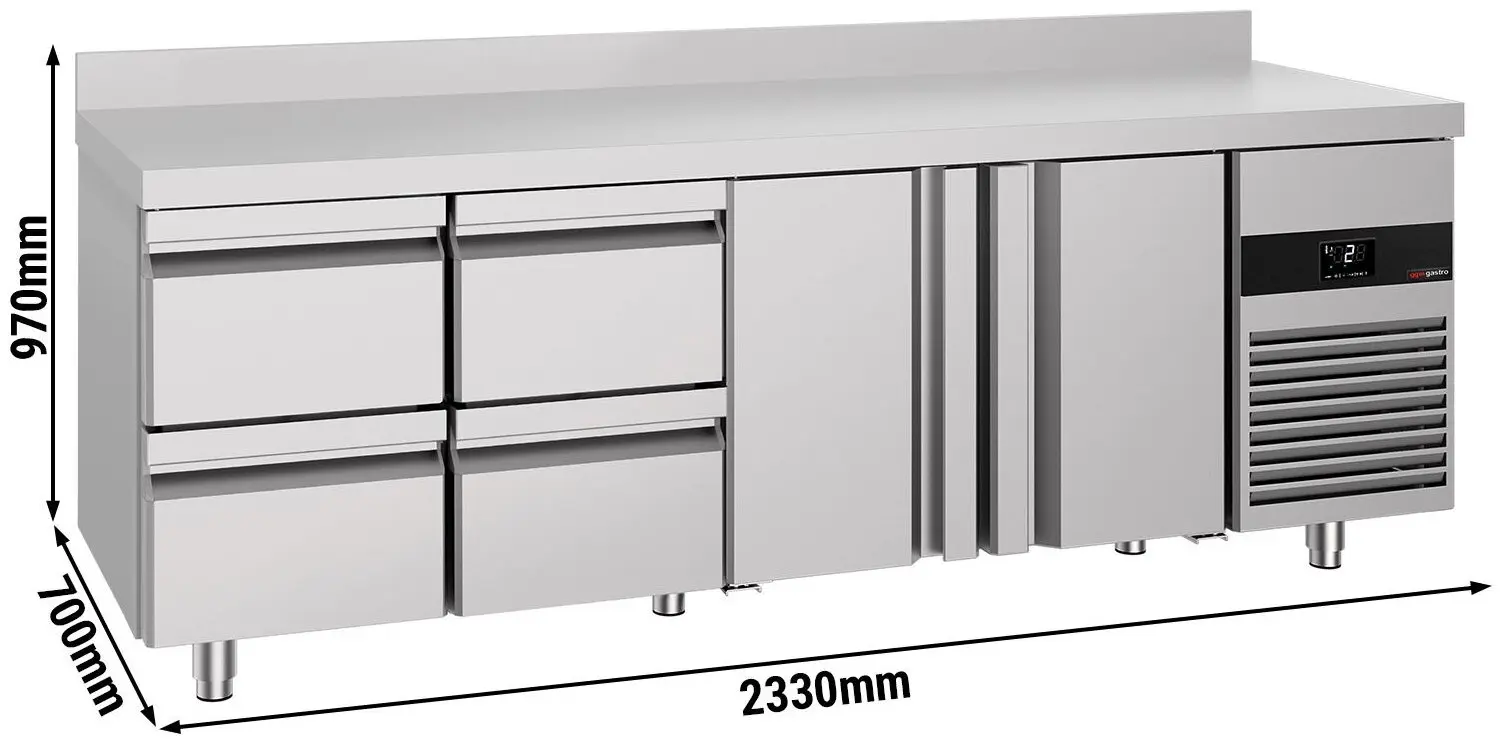Холодильный стол GGM Gastro KTF227AND2T4S-EF (Inox) - 10
