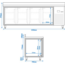Холодильный стол GGM Gastro KTF227AND4T-EF (Inox) Thumb