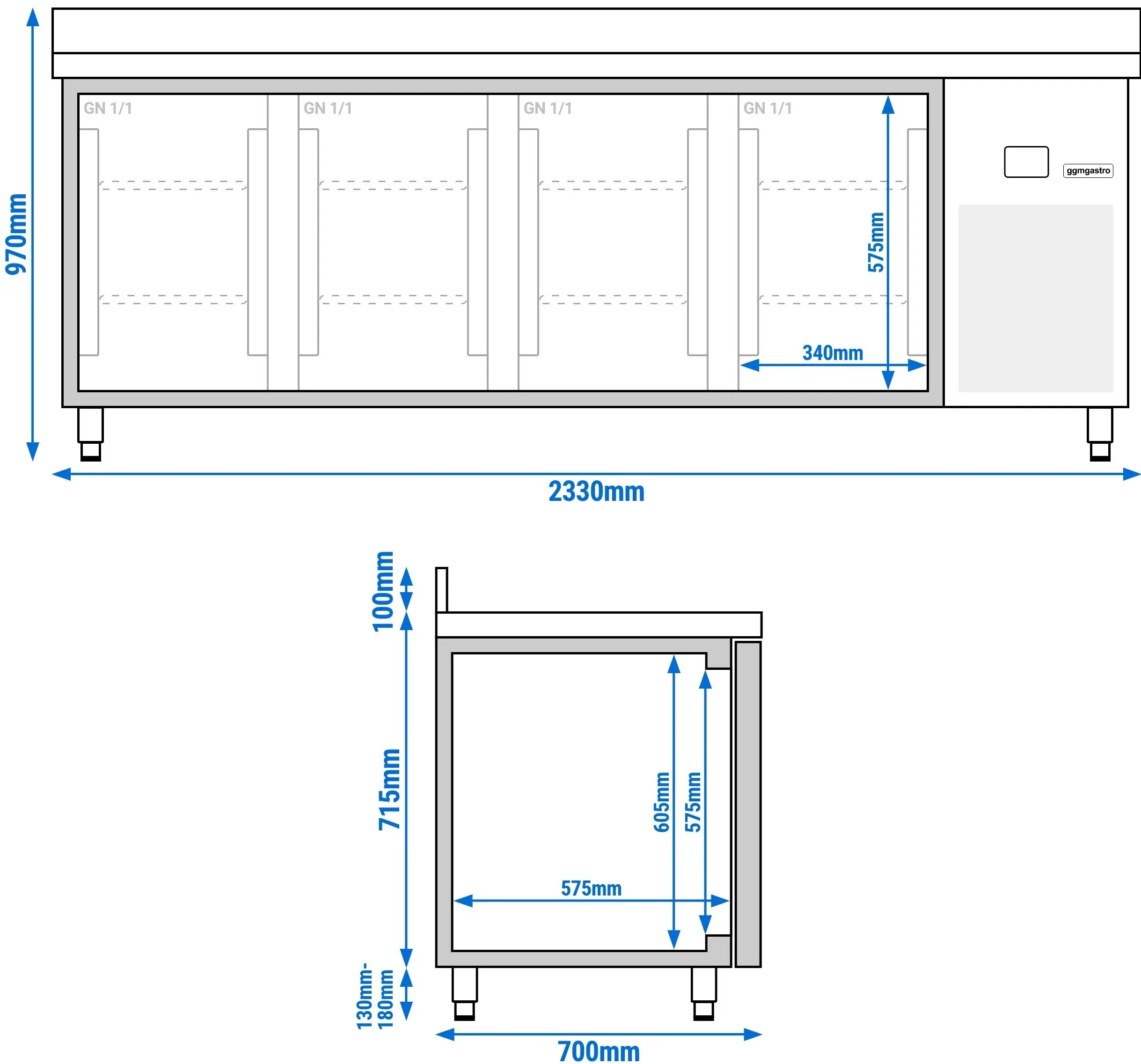 Холодильный стол GGM Gastro KTF227AND4T-EF (Inox) - 10
