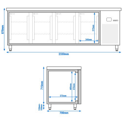 Masa frigorifica GGM Gastro KTF227ND-EF#4G (Inox) Thumb