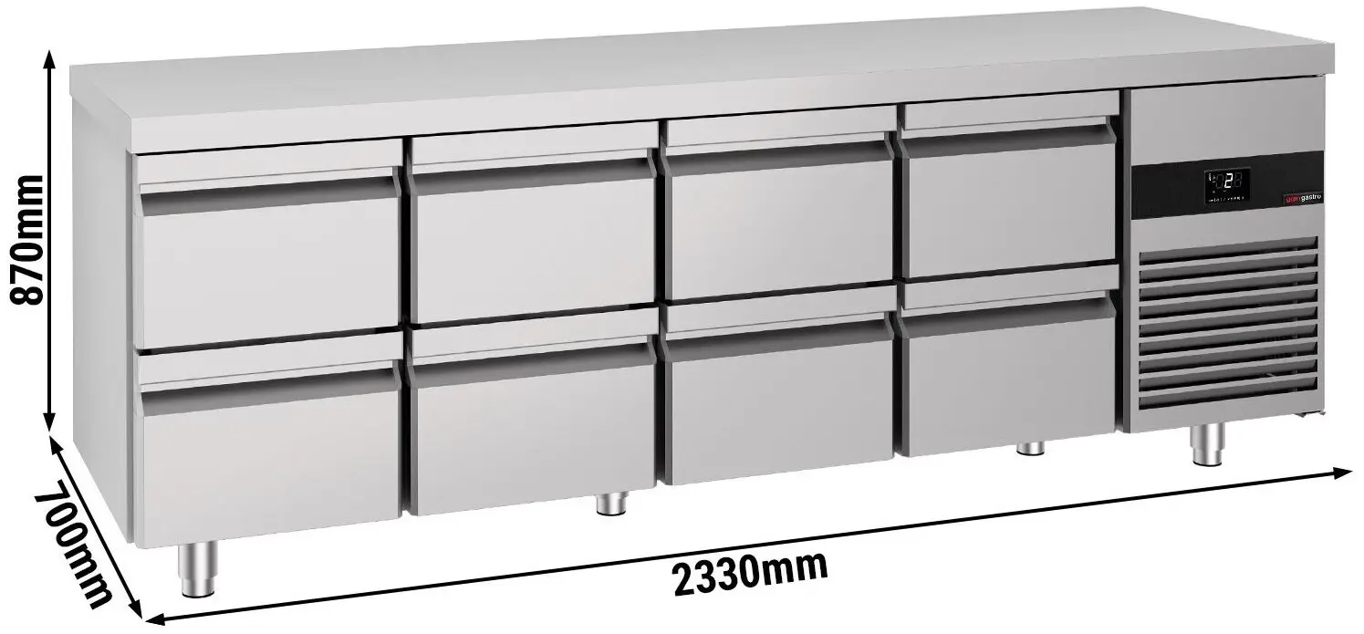 Холодильный стол GGM Gastro KTF227ND8S-EF (Inox) - 9