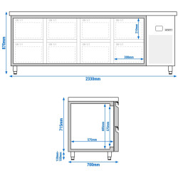 Холодильный стол GGM Gastro KTF227ND8S-EF (Inox) Thumb