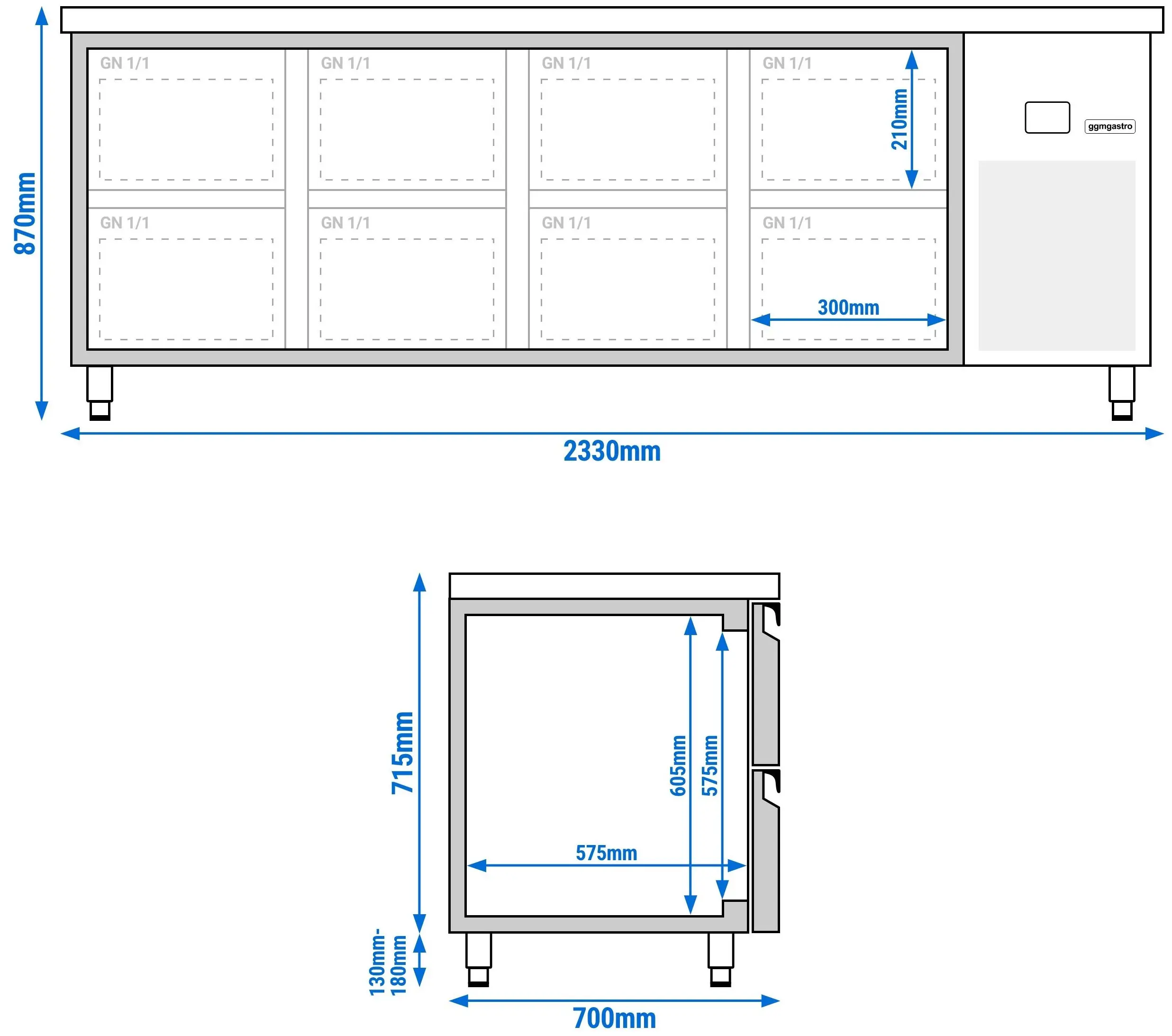 Холодильный стол GGM Gastro KTF227ND8S-EF (Inox) - 10