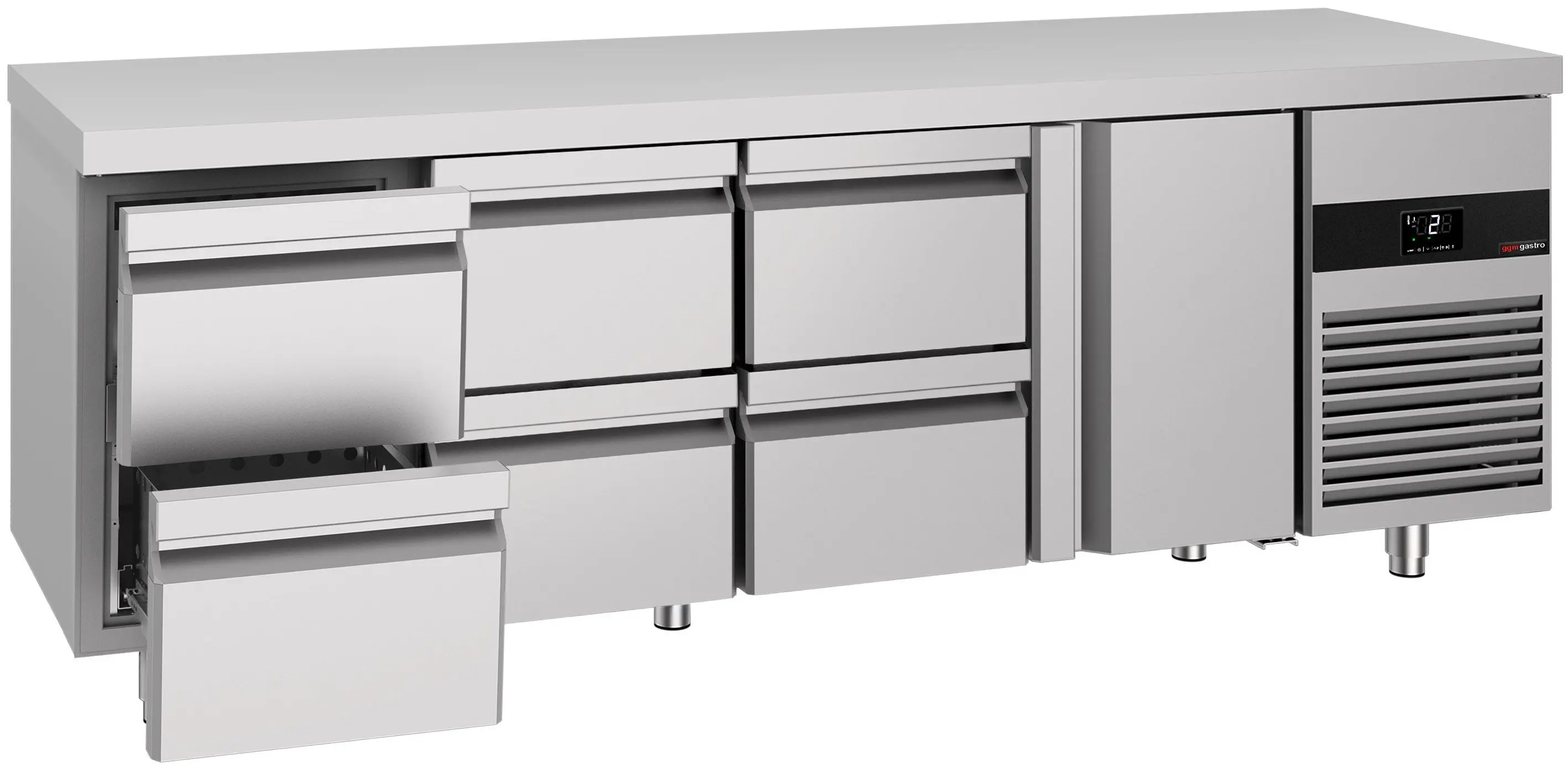 Masa frigorifica GGM Gastro KTF227NDT6S-EF (Inox) - 2