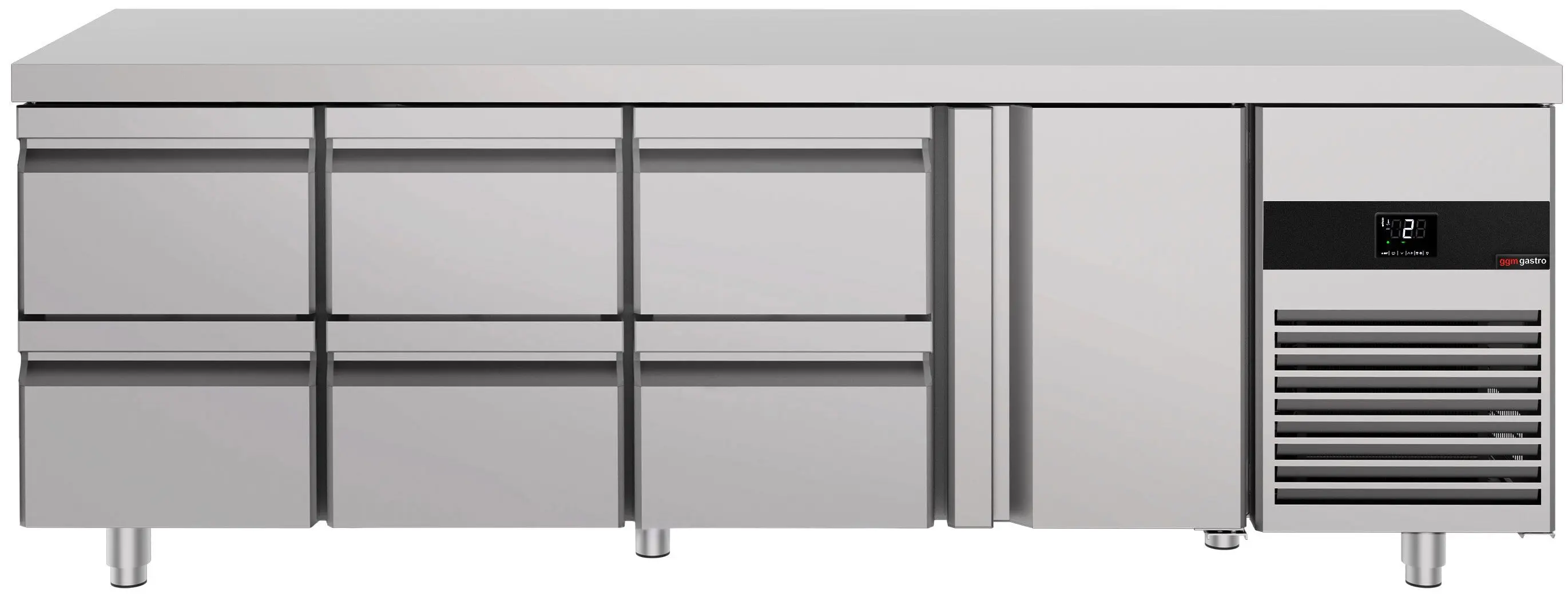 Masa frigorifica GGM Gastro KTF227NDT6S-EF (Inox) - 3