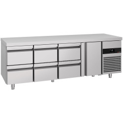Masa frigorifica GGM Gastro KTF227NDT6S-EF (Inox)