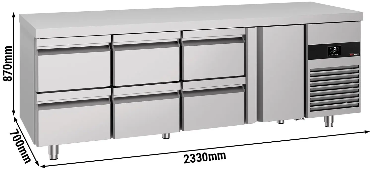 Masa frigorifica GGM Gastro KTF227NDT6S-EF (Inox) - 9