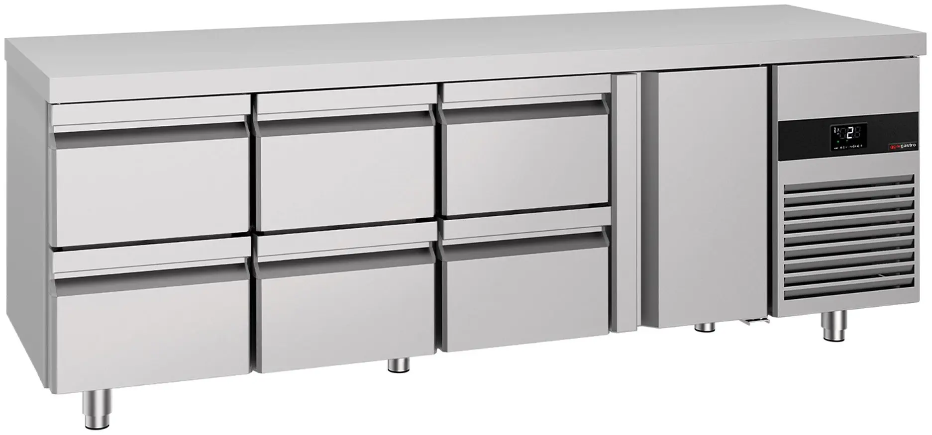 Masa frigorifica GGM Gastro KTF227NDT6S-EF (Inox)
