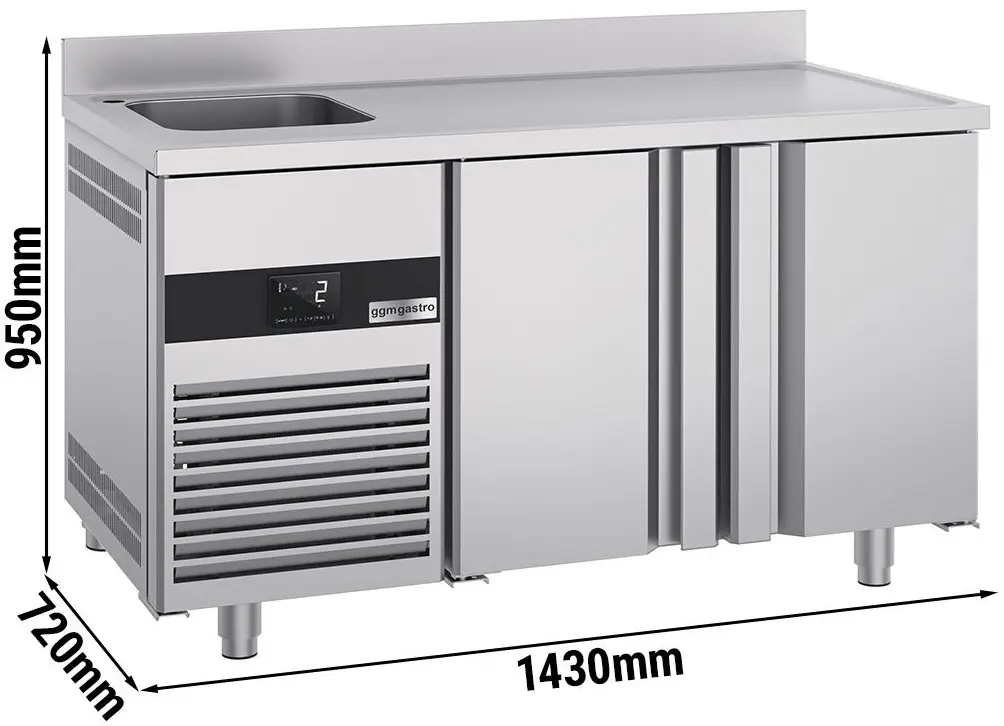 Холодильный стол GGM Gastro KTF270BAL-EF (Inox) - 13