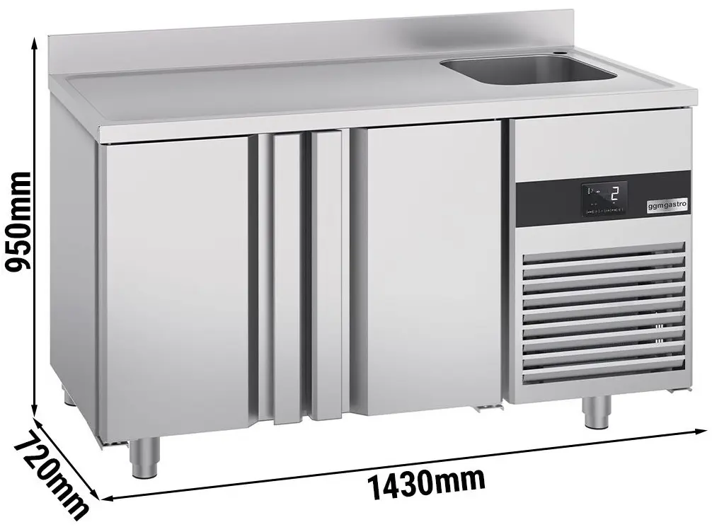 Masa frigorifica GGM Gastro KTF270BAR-EF (Inox) - 12