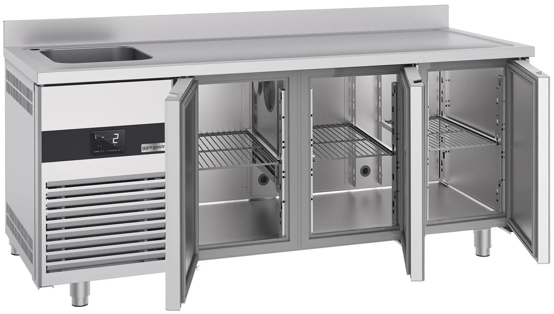 Холодильный стол GGM Gastro KTF420BAL-EF (Inox) - 2
