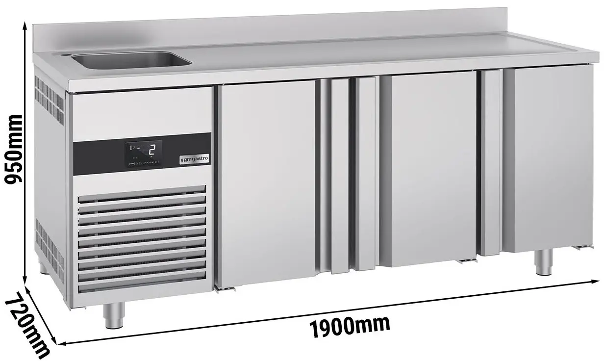 Холодильный стол GGM Gastro KTF420BAL-EF (Inox) - 14