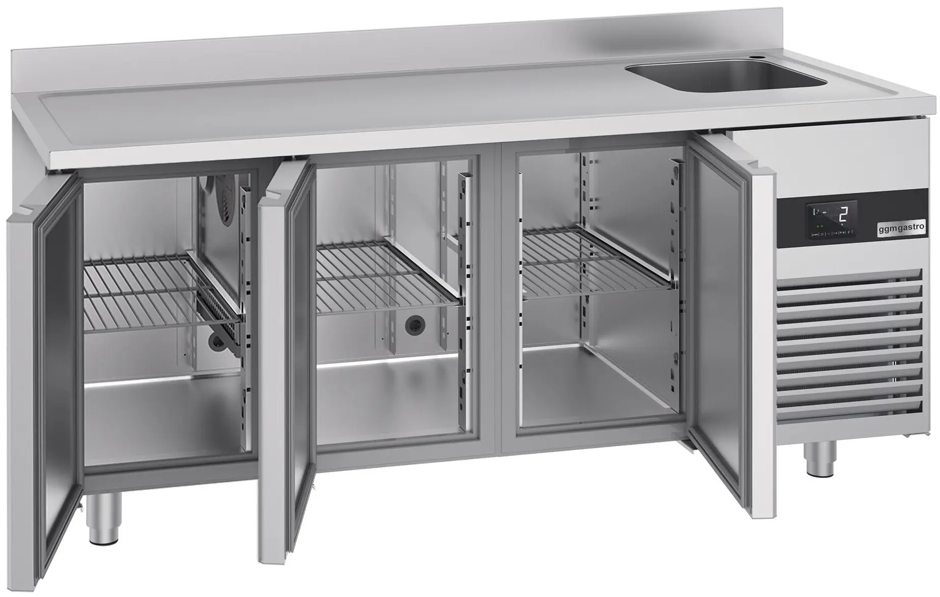 Холодильный стол GGM Gastro KTF420BAR-EF (Inox) - 2