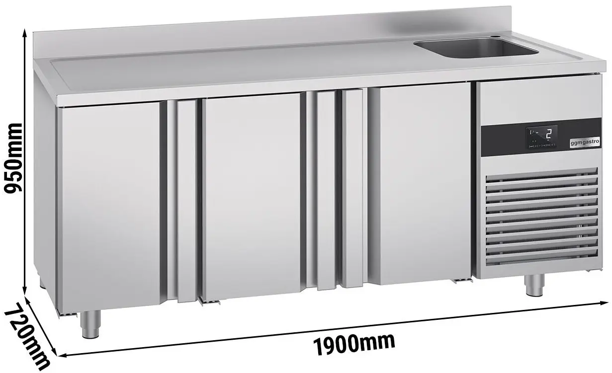 Холодильный стол GGM Gastro KTF420BAR-EF (Inox) - 14