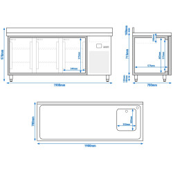 Холодильный стол GGM Gastro KTF420BAR-EF (Inox) Thumb