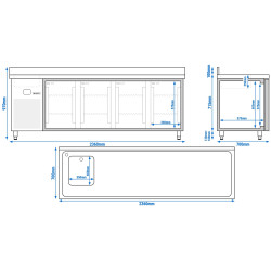 Masa frigorifica GGM Gastro KTF540BAL-EF (Inox) Thumb