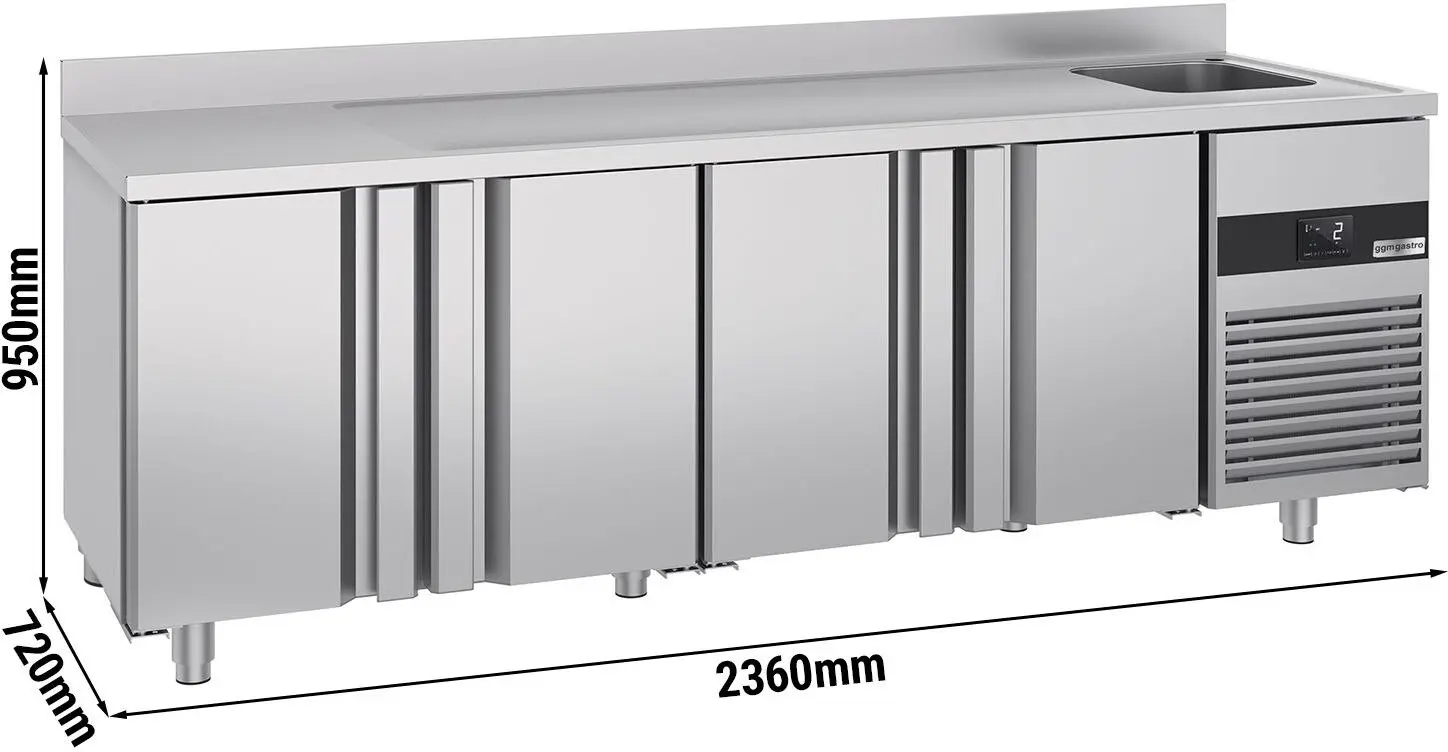 Холодильный стол GGM Gastro KTF540BAR-EF (Inox) - 14
