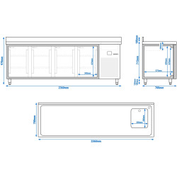 Холодильный стол GGM Gastro KTF540BAR-EF (Inox) Thumb