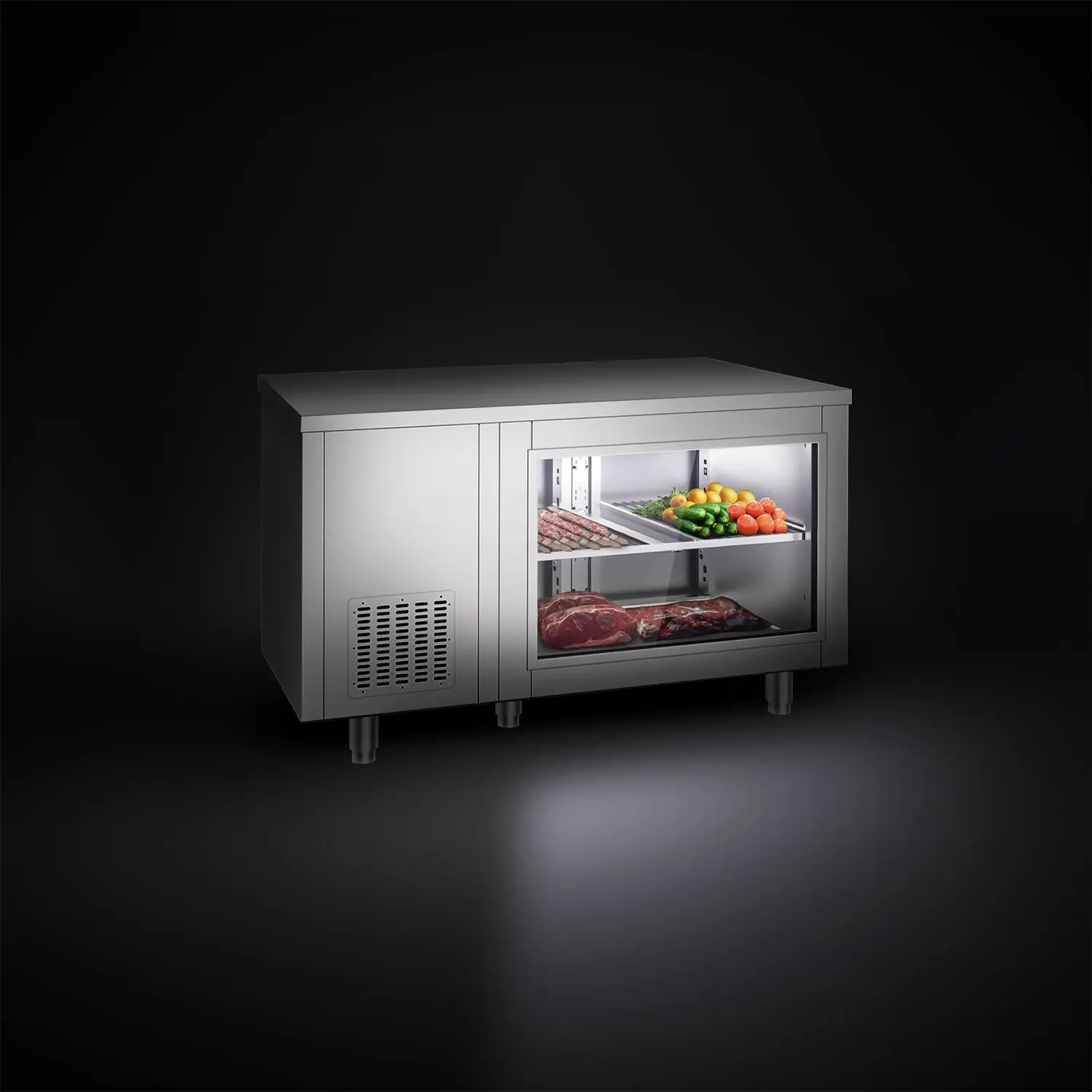 Холодильный стол GGM Gastro KTGFF147D (Inox) - 8