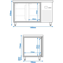 Холодильный стол GGM Gastro KTGFF147D (Inox) Thumb