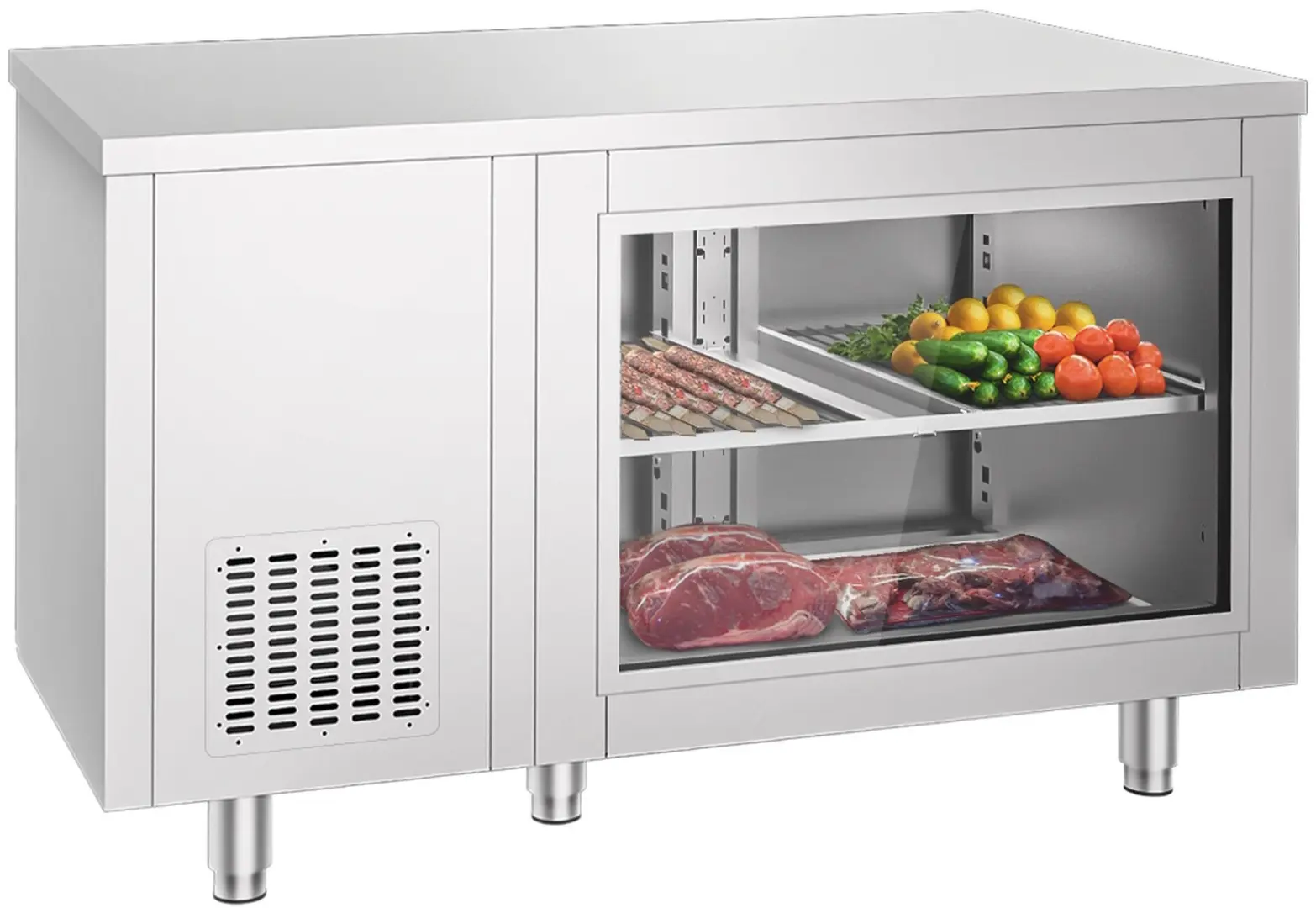Холодильный стол GGM Gastro KTGFF147D (Inox)