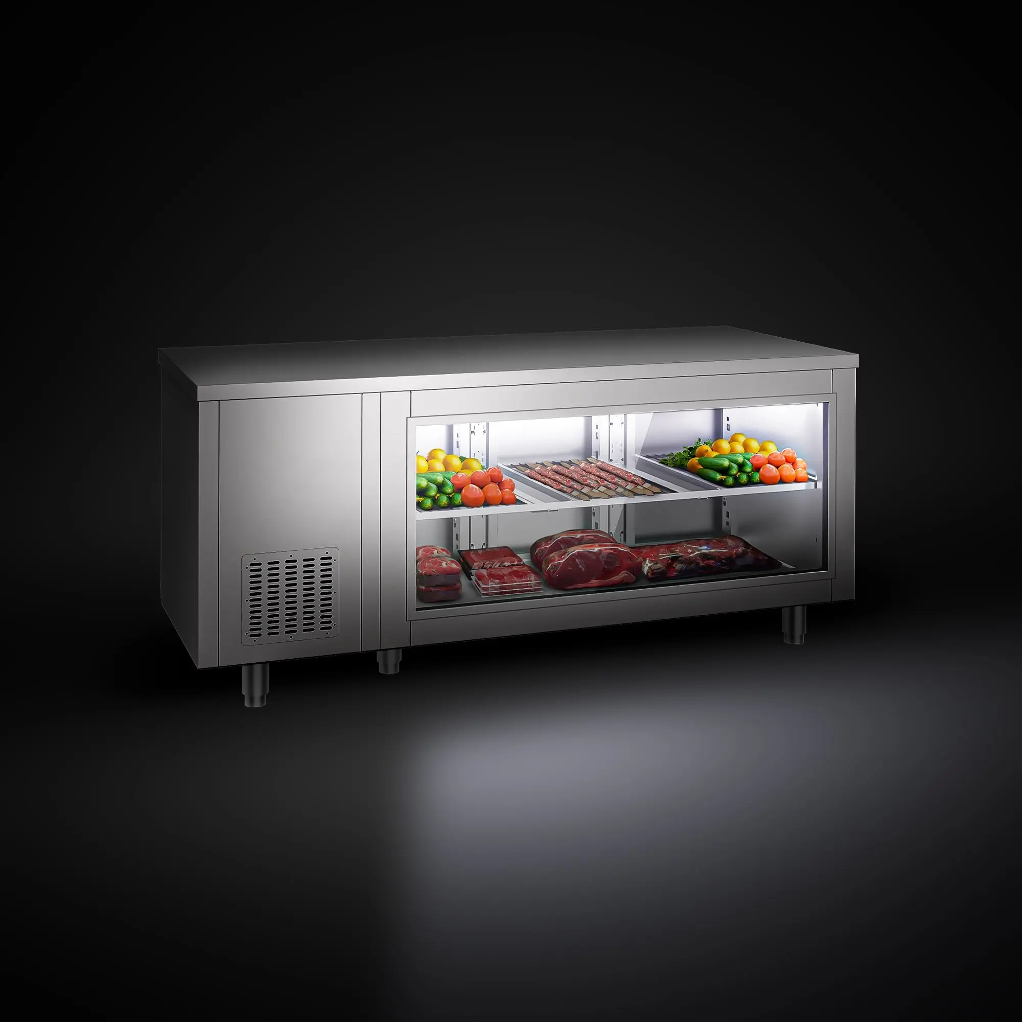 Холодильный стол GGM Gastro KTGFF187D (Inox) - 8