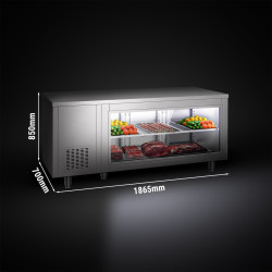 Холодильный стол GGM Gastro KTGFF187D (Inox) Thumb