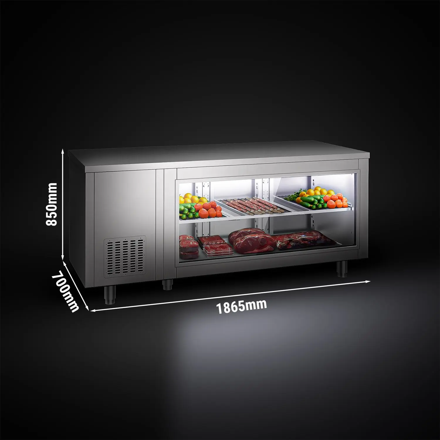 Холодильный стол GGM Gastro KTGFF187D (Inox) - 9