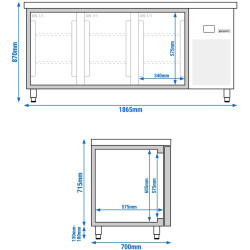 Холодильный стол GGM Gastro KTGFF187D (Inox) Thumb
