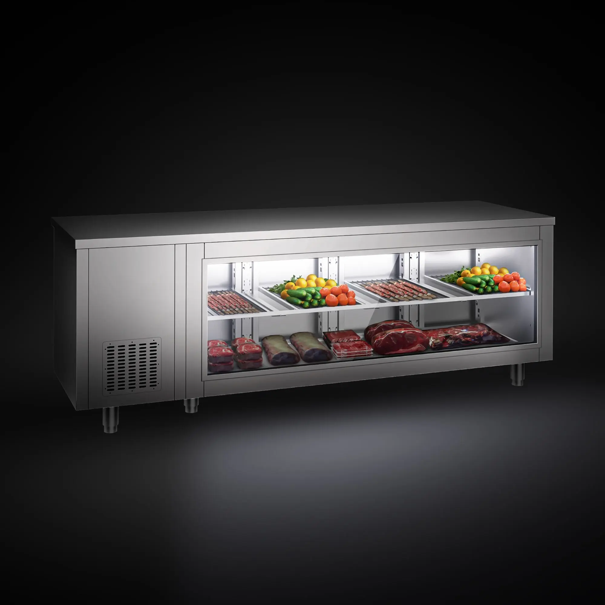 Masa frigorifica GGM Gastro KTGFF237D (Inox) - 8