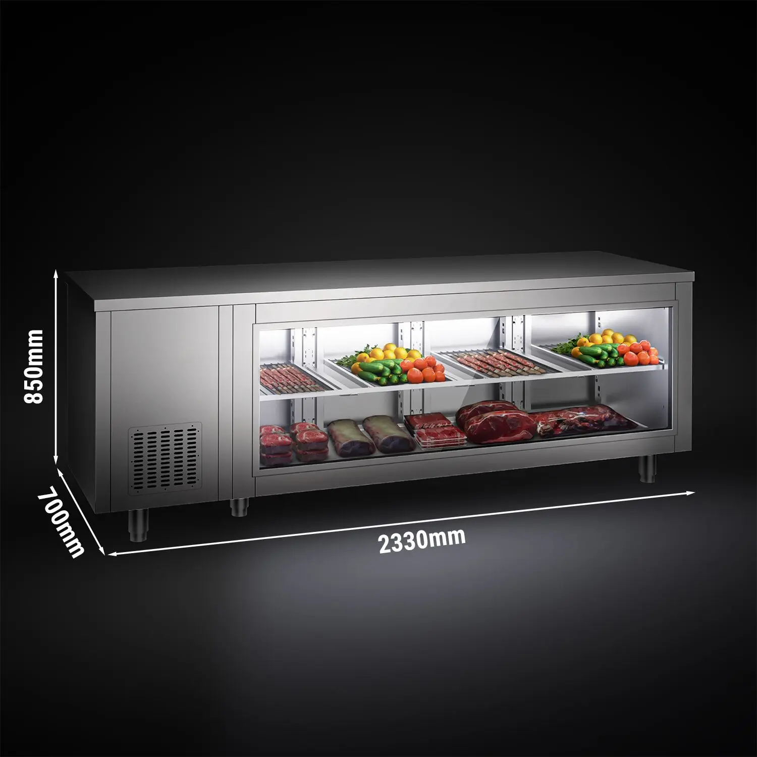Masa frigorifica GGM Gastro KTGFF237D (Inox) - 9
