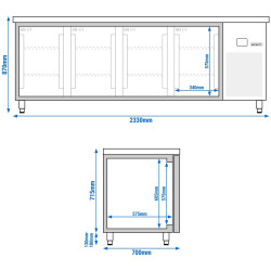 Masa frigorifica GGM Gastro KTGFF237D (Inox) Thumb