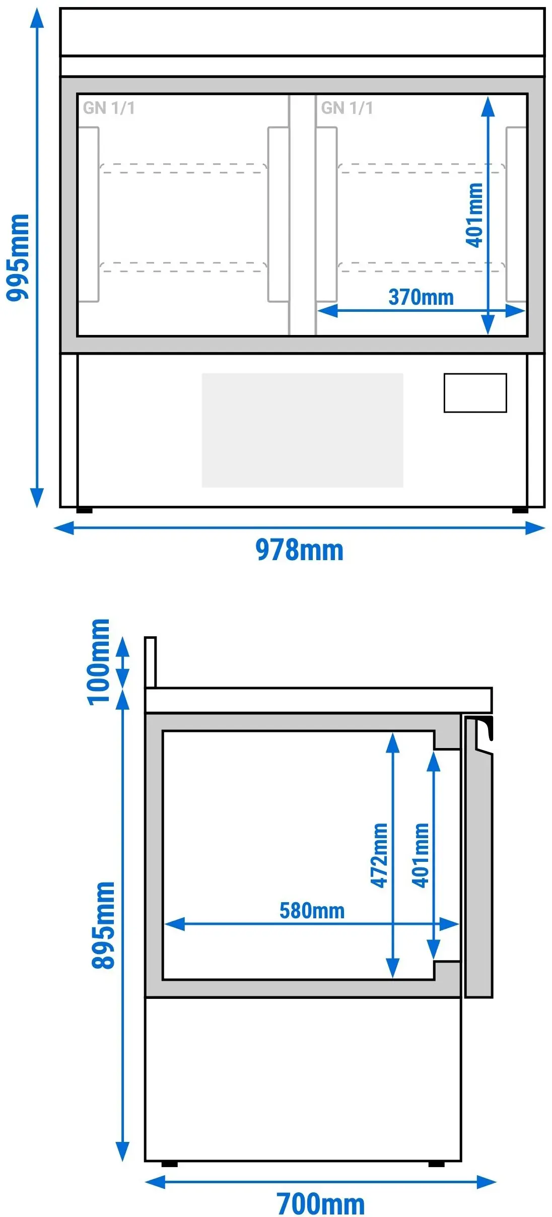 Masa frigorifica GGM Gastro KTI107M (Inox) - 7