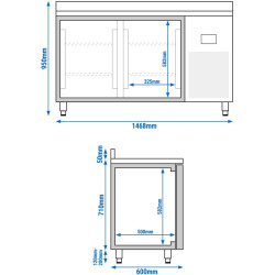 Masa frigorifica GGM Gastro KTI156 (Inox) Thumb