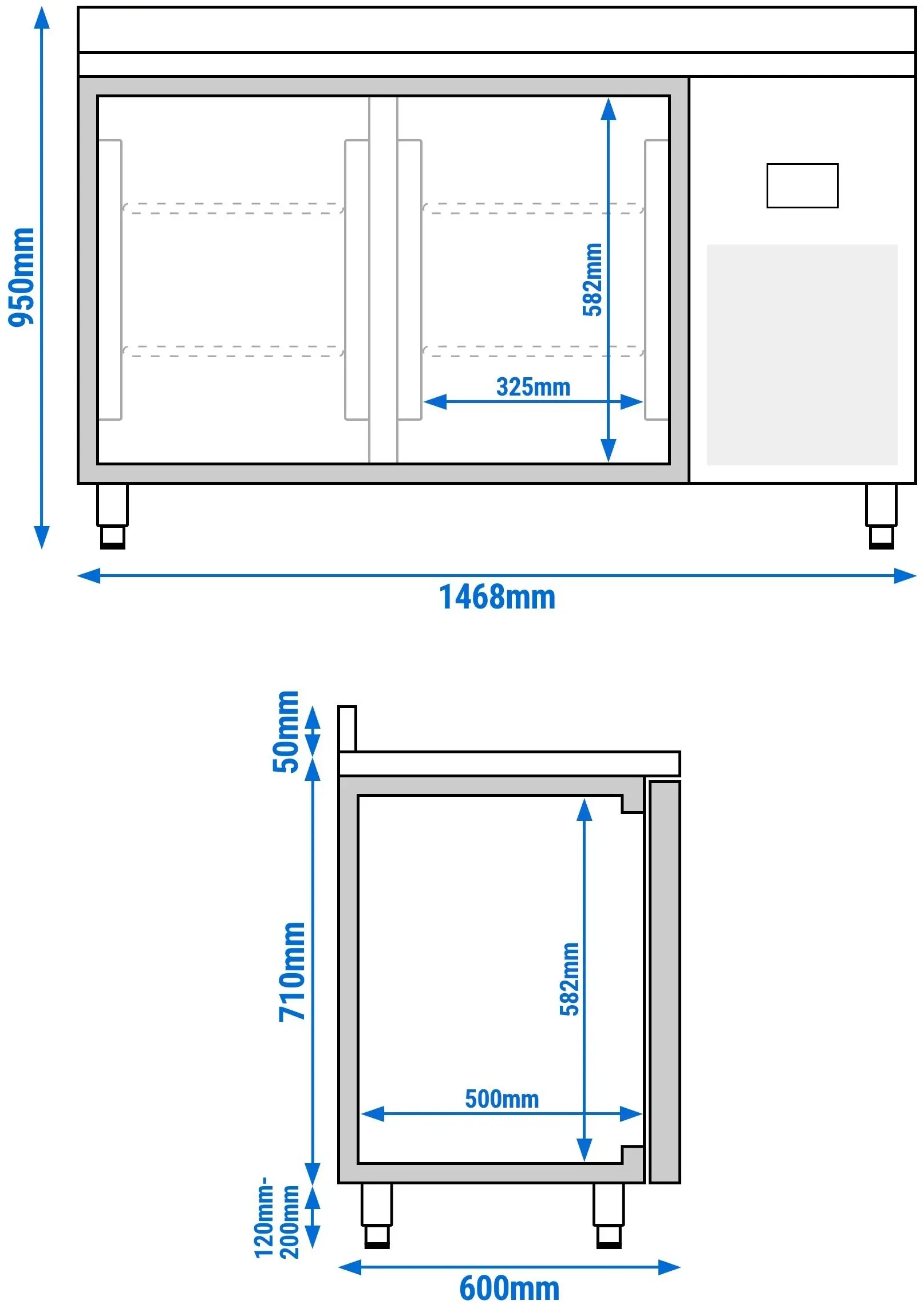 Masa frigorifica GGM Gastro KTI156 (Inox) - 8
