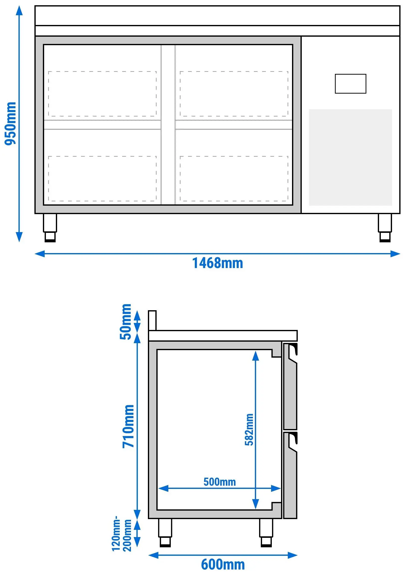 Холодильный стол GGM Gastro KTI156S1212 (Inox) - 9