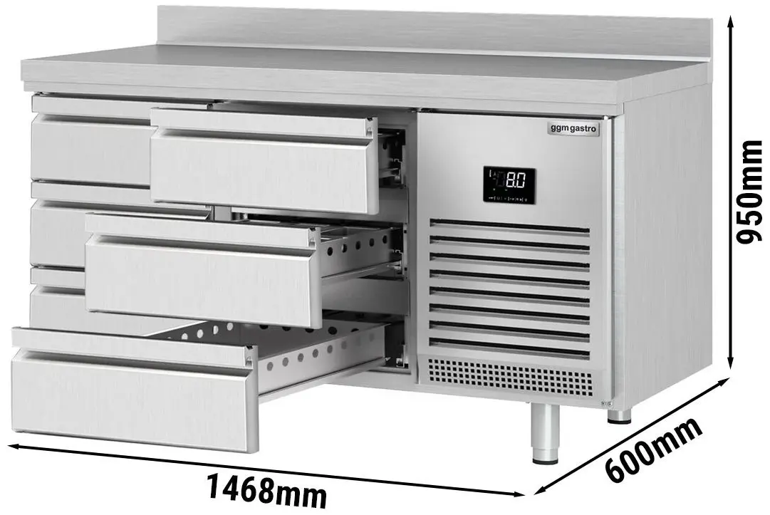 Холодильный стол GGM Gastro KTI156S1313 (Inox) - 8