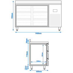 Холодильный стол GGM Gastro KTI156S1313 (Inox) Thumb