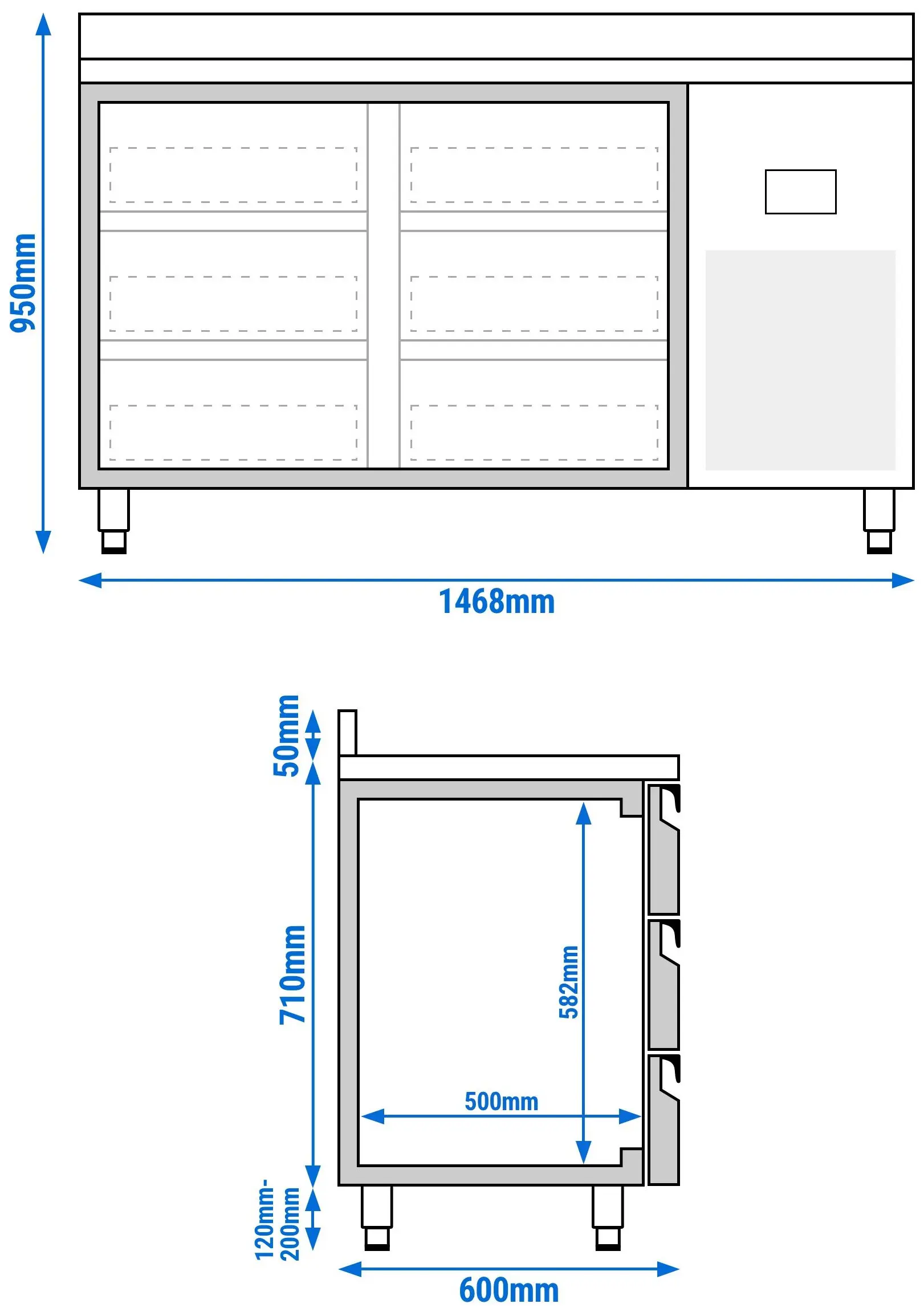 Холодильный стол GGM Gastro KTI156S1313 (Inox) - 9